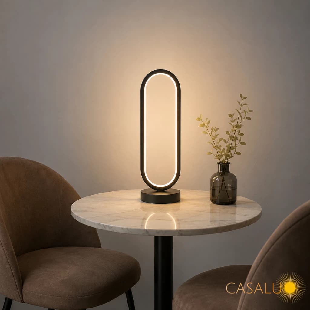 Luminária De Mesa Abajur De Mesa LED 3 Em 1 Moderno Minimalista Preto Para Cabeceira Sala Mesa Hall