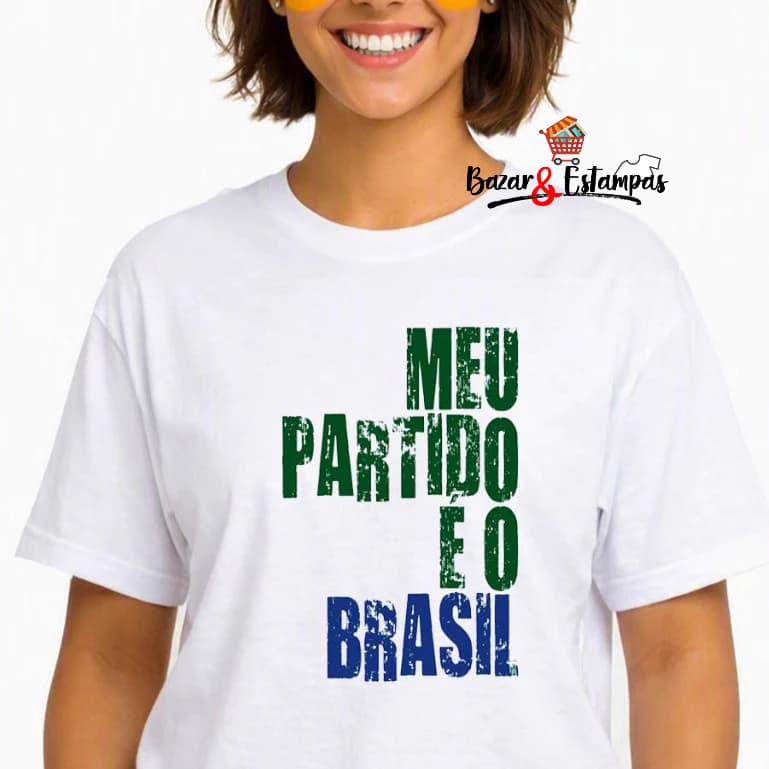 1 Camiseta Brasil Patriota 7 de Setembro Meu Partido é o Brasil Unissex