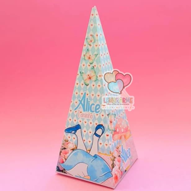 Caixinha Pirâmide Cone Personalizada FAZEMOS EM QUALQUER TEMA - Lembrancinha de festa - PEGUE E MONTE
