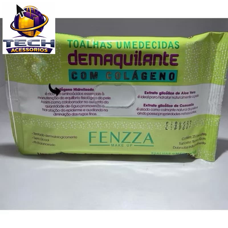 Demaquilante Toalha Umedecida com Colágeno - Fenzza