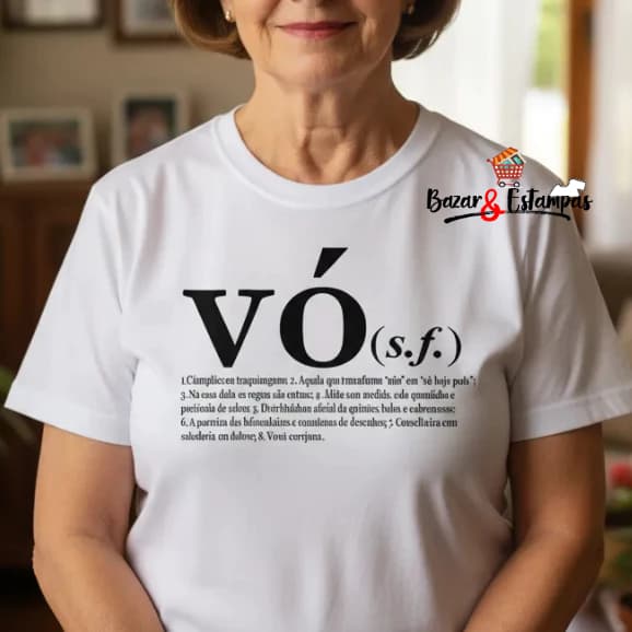Camiseta Dia dos Avós Presente Vovó Dicionário Significado Palavra Vó