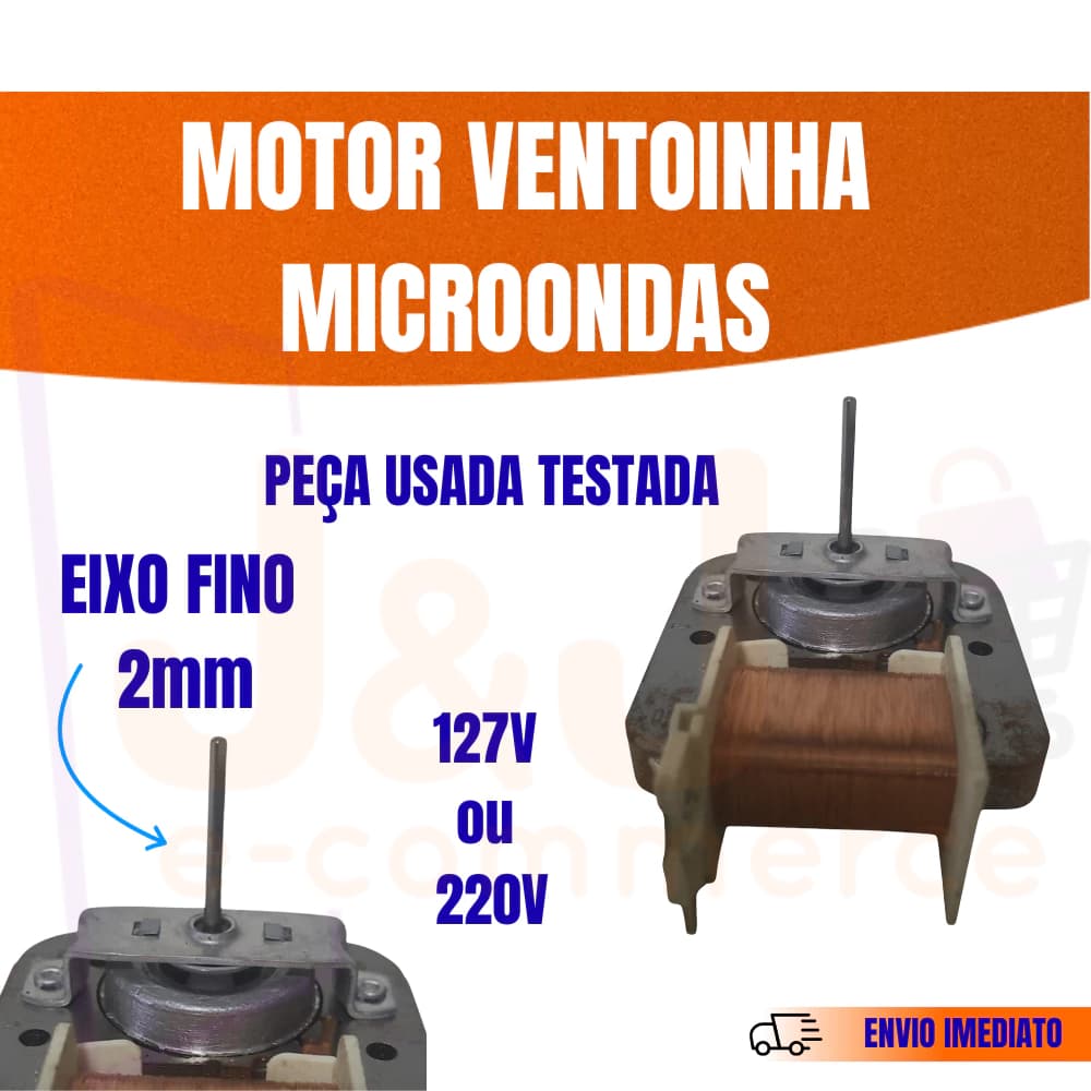 Motor Ventilador Ventoinha Microondas 127v ou 220v Eixo Fino Usado Testado Kit até 5 unidades