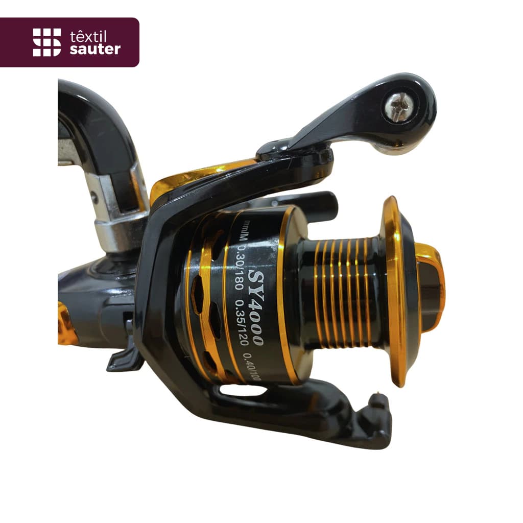 Molinete Pesca SY4000A Fibra Vidro Liga Dourado Carretel Molinete 4000