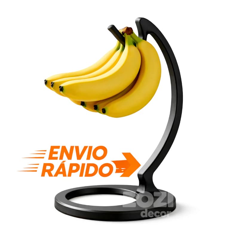 Suporte para Bananas de Mesa Fruteira com Gancho Porta Bananas Cozinha Organizador de Frutas Preto