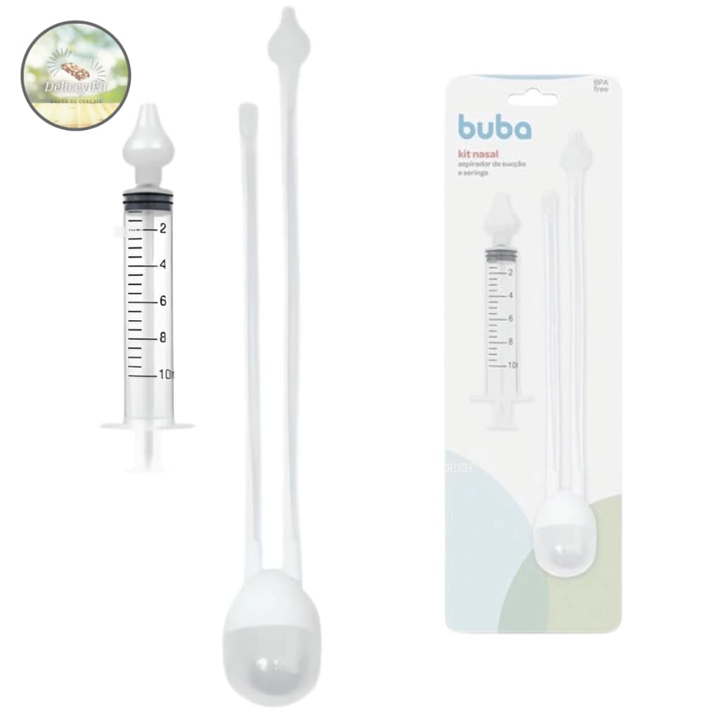 Kit Aspirador Nasal Infantil Bebê Buba Lavagem Silicone Seringa Bpa Free Sucção Lavador Higiene