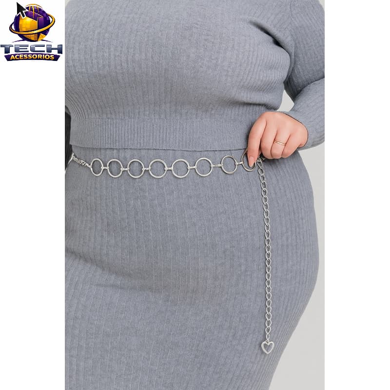Cinto Redondo Argola Correntinha Feminino