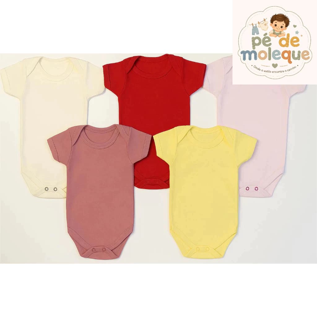 Kit 5 Body Bebê Menino Manga Curta Algodão Confortável Roupa Infantil