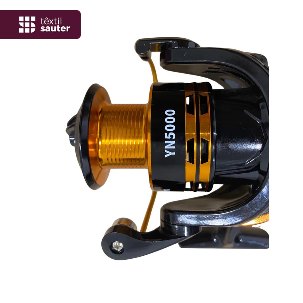 Molinete Pesca YY5000 Carretel Fibra Vidro Liga Onica Dourado Molinete 5000 Perfil Alto Rio Lago