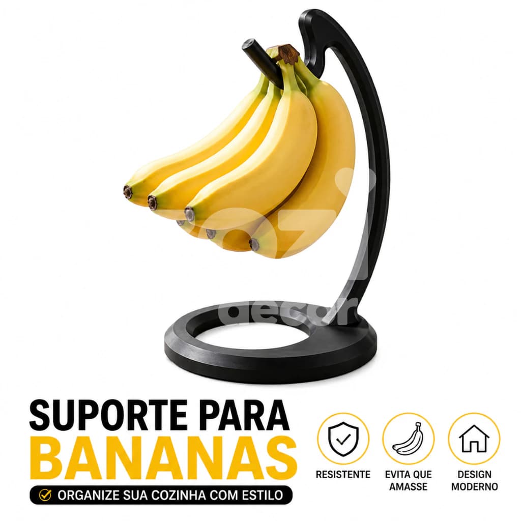 Suporte para Bananas de Mesa | Fruteira com Gananeira Gancho Suspenso | Organizador de Frutas Cozinha | Porta Banana