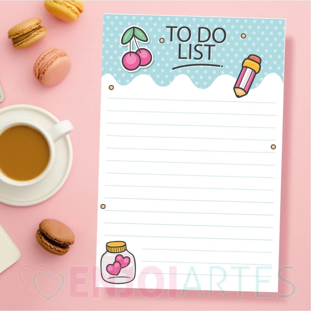 Bloco de Notas Cute  | A6 - 15x10 cm | 25 Folhas Destacáveis
