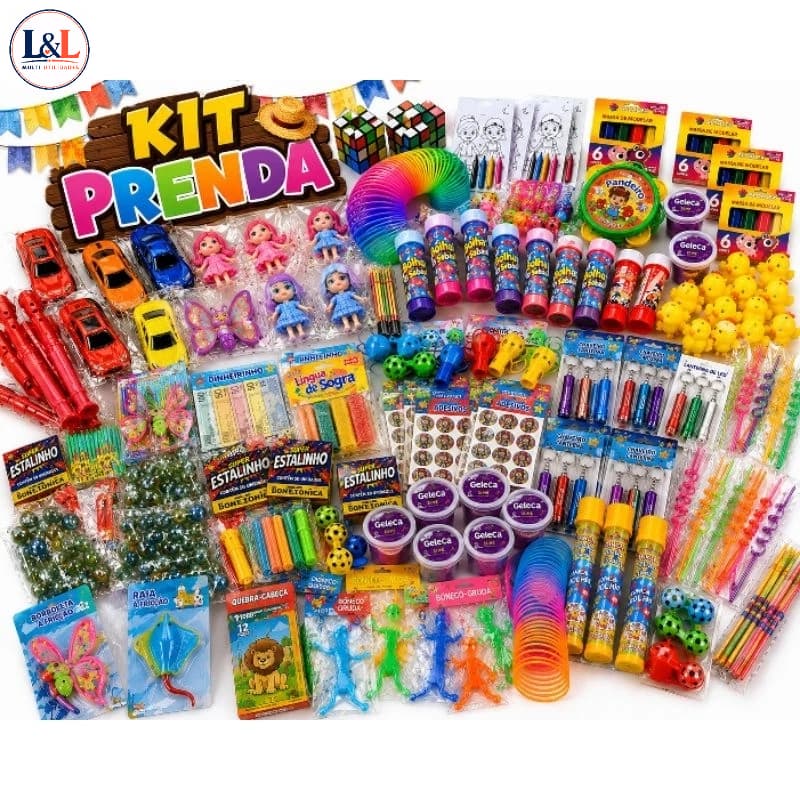 🏆 Kit Prenda Festa Junina 15, 20 ou 30 Itens | Brinquedos Sortidos | Lembrancinhas Infantis | Gincana Escolar