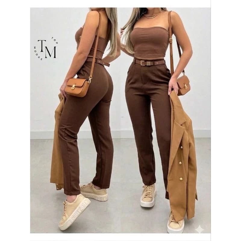 Calça Feminina ZR Alfaiataria Social Alfaiataria C/Ziper  Na Lateral