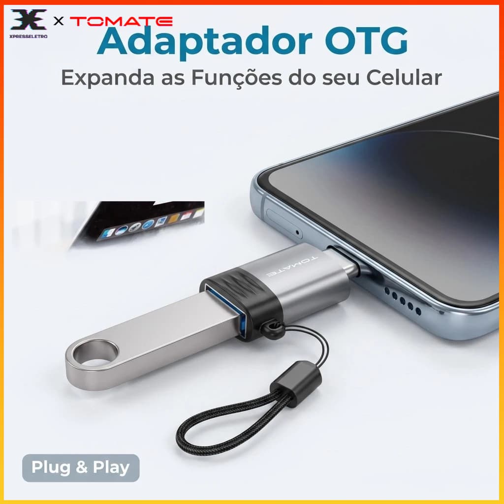 Adaptador OTG USB para Tipo C MCB-058  USB-C para USB 3.0 Alta Velocidade  Compatível Android Pendrive Teclado Mouse