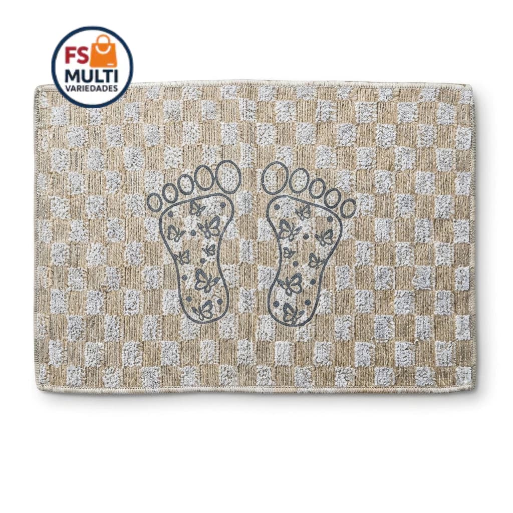 Tapete Atoalhado para Piso Felpudo 40x60cm Estampado Pézinho