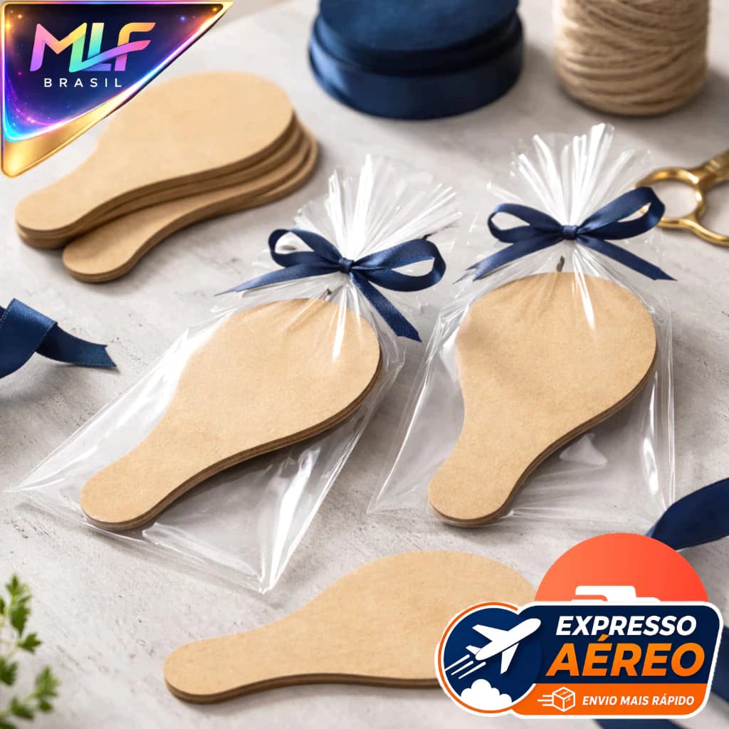 Raquetes Pequenas MDF Kit 100 Unidades para Presentes e Brindes de Aniversário Infantil