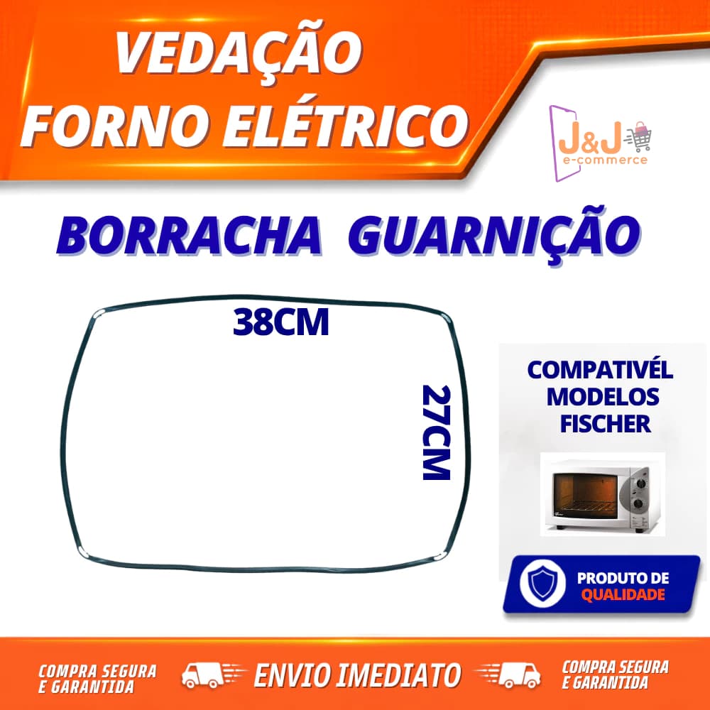 Borracha Gaxeta Vedação Guarnição de Forno Elétrico Fischer 44 Litros Proteção Borrachinha Veda Porta