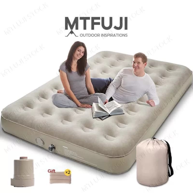 Mt.Fuji Colchão de Ar Inflável para Camping Cama de Casal Automática com Bomba Inclusa - Ideal para Área Externa