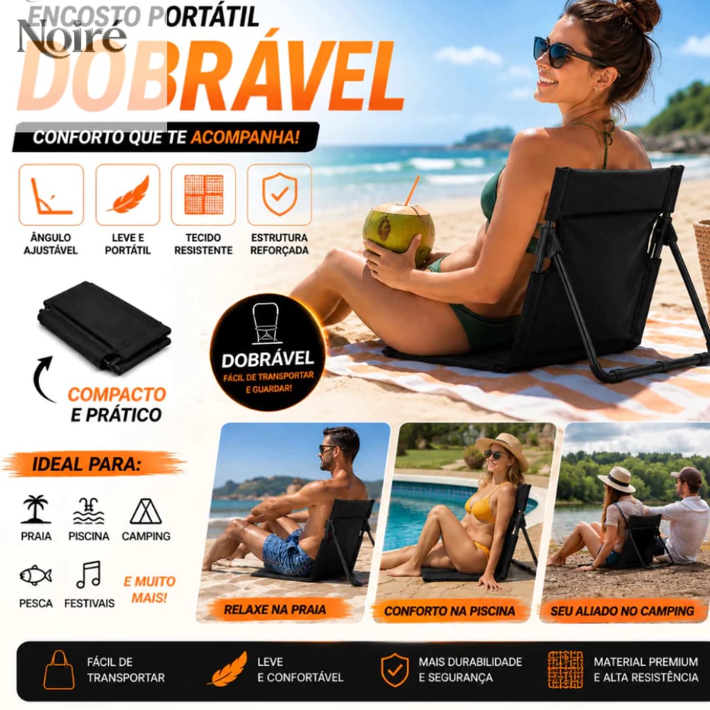 Cadeira Dobrável Portátil Espreguiçadeira Reclinável Praia Camping Pesca Tecido Oxford Estrutura Aço