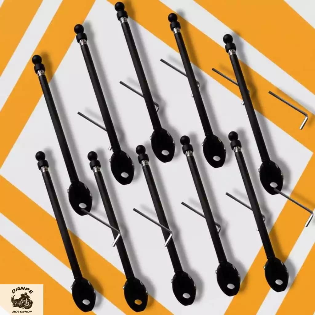 Kit 10 Antena Corta Pipa 6 Estágios Retrátil Inox Retrovisor Preta Prata