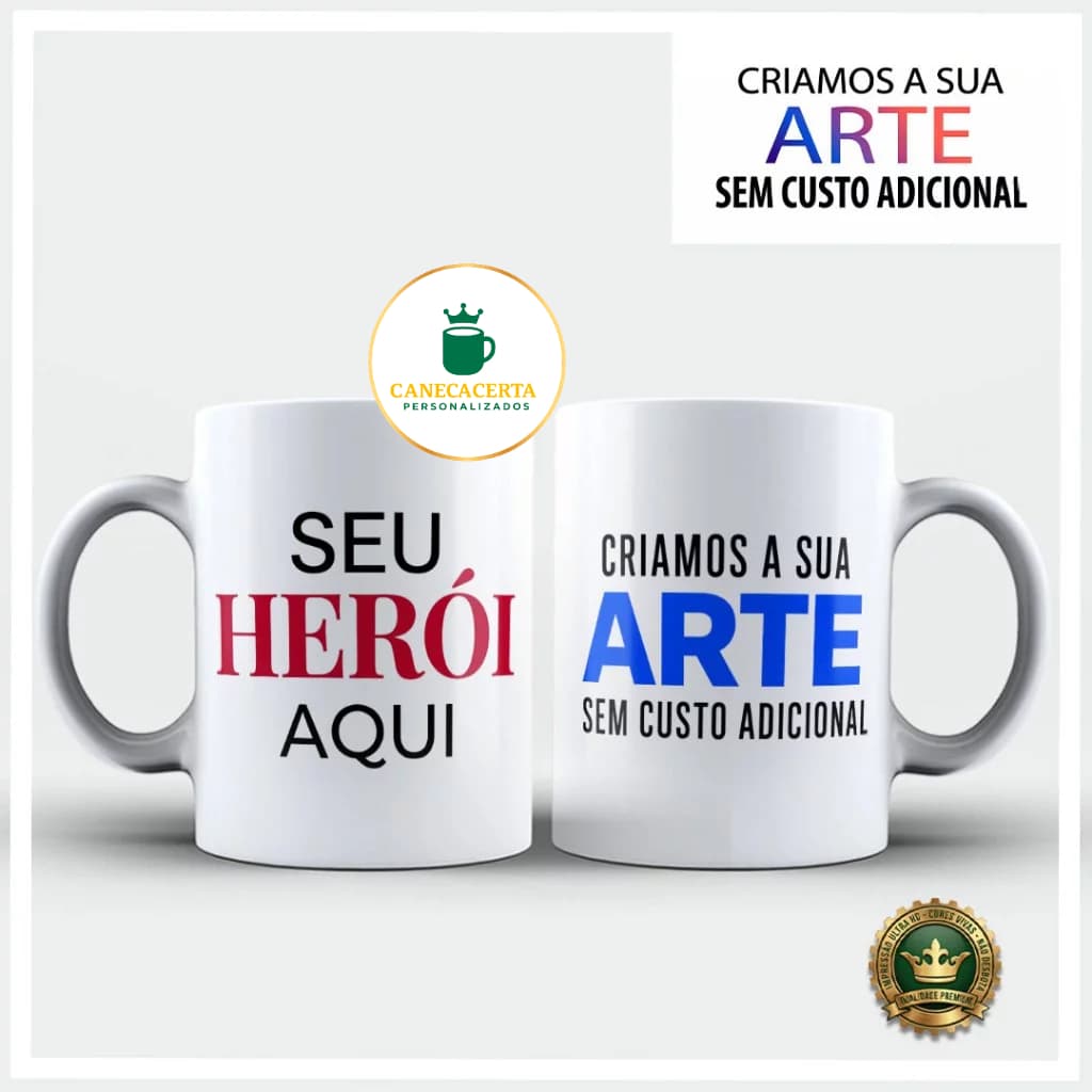 Caneca Personalizada Seu Herói Geek Quadrinhos Filme Porcelana Premium Alta Qualidade