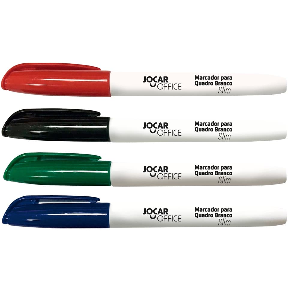 Kit Pincel Caneta para Quadro Branco Marcador Slim Apagável Jocar