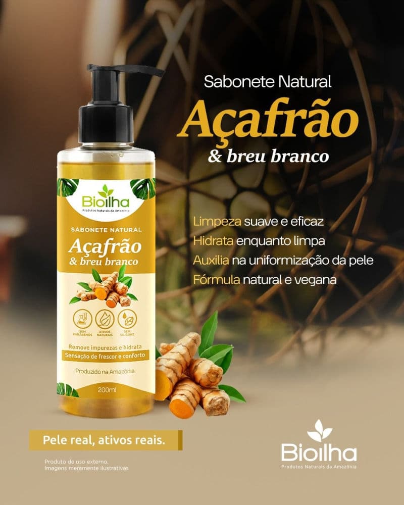 Sabonete Líquido de Açafrão Bioilha – 200ml