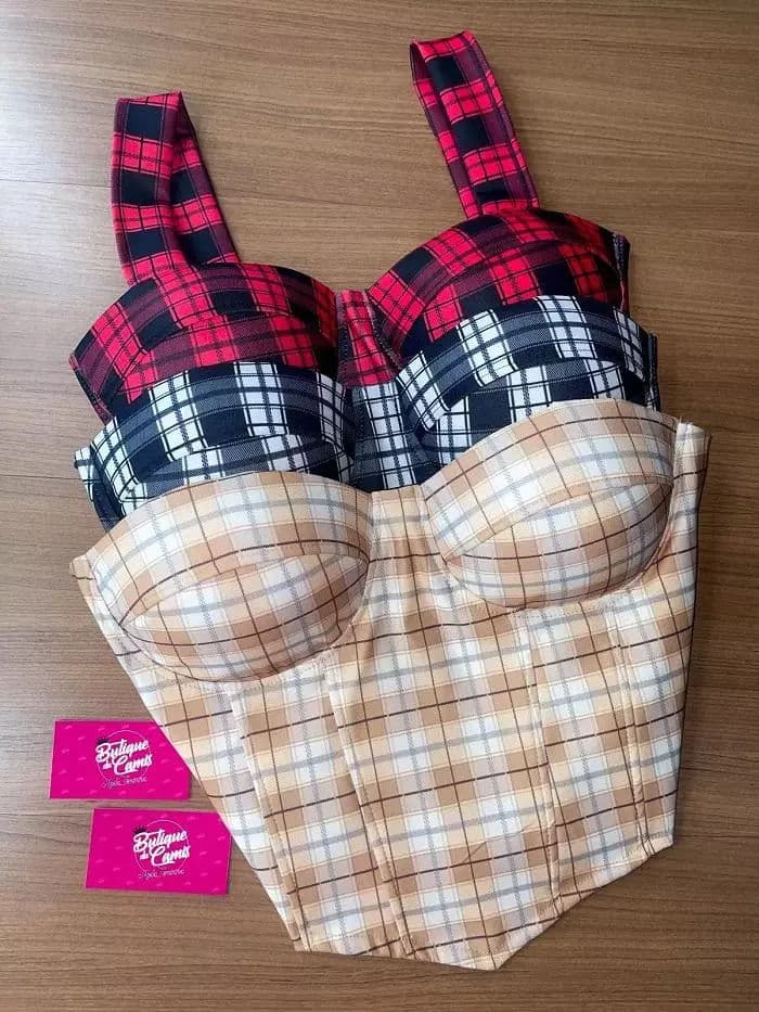 Cropped Plus Size Suzi Xadrez Festa Junina