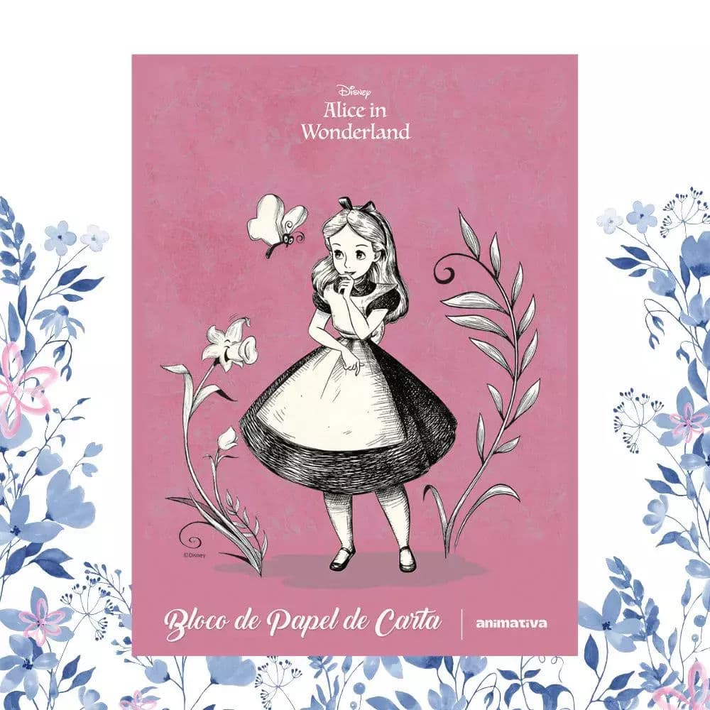 Bloco de Papel de Carta Alice no País das Maravilhas