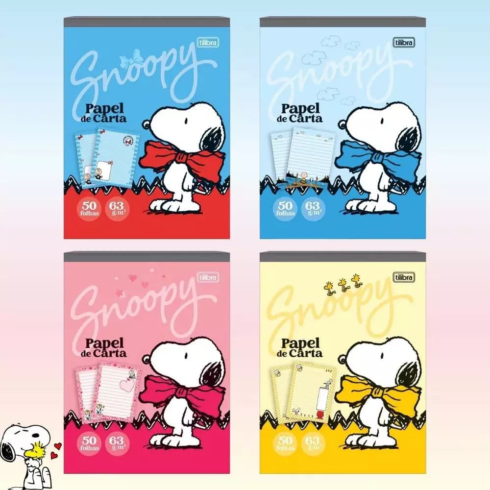 Bloco de Papel de Carta do Snoopy 50 folhas