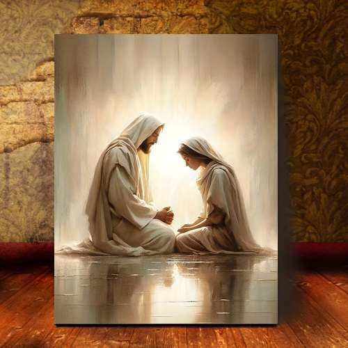 quadro placa decorativo  Jesus Cristo orando em comunhão para sala quarto cozinha hall  tamanho grande/sem moldura