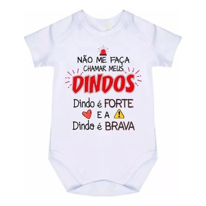 Body Bebê  Dindos Dinda Brava Dindo Forte Cód - 9426