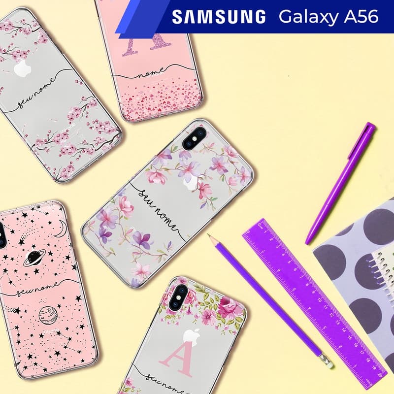 Capa Capinha - Samsung Galaxy A56 - Transparente Personalizada com Nome