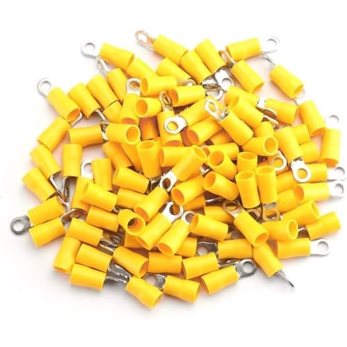 Terminal Olhal Amarelo Fio 4-6mm Furo 4mm C/ 100 Peças