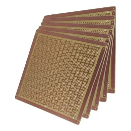 10x Placa De Fenolite Ilhada 10x10 Cm Pcb Perfurada