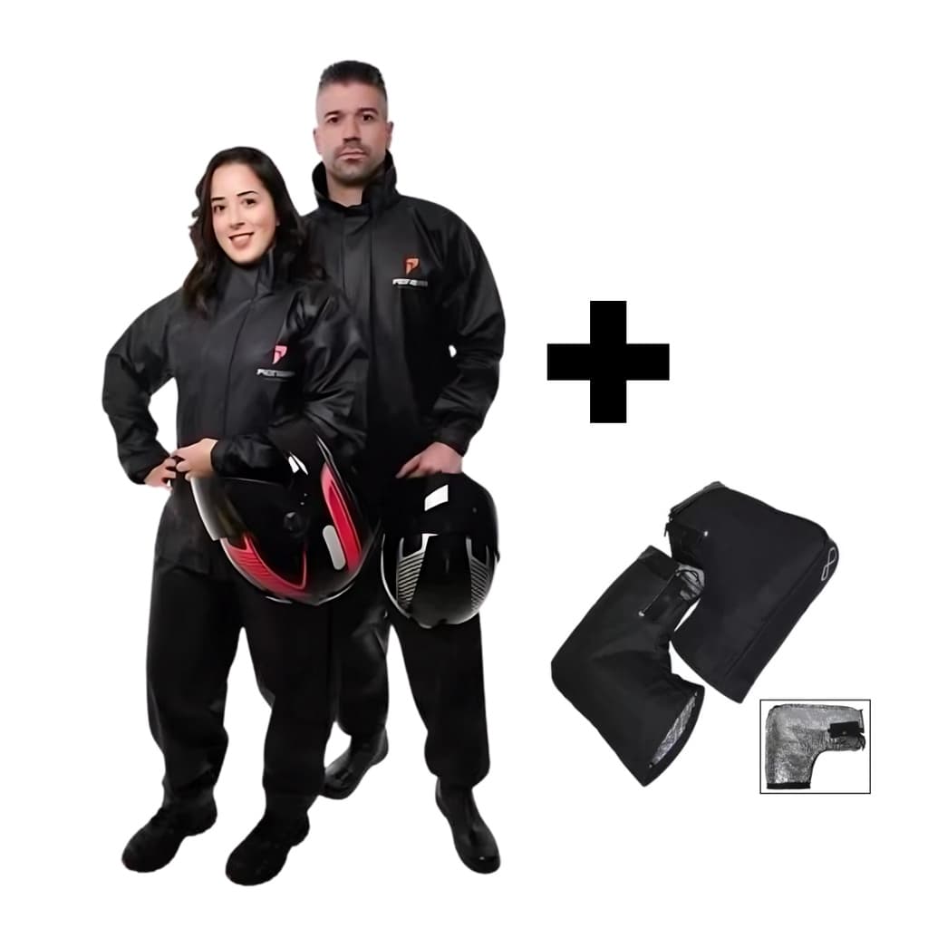 Capa Chuva GG Impermeável Moto Motoqueiro Motoboy Frio + Luva