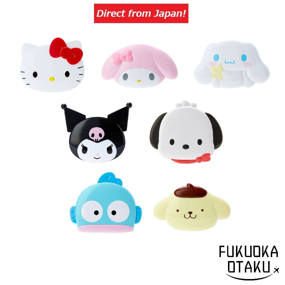 Conjunto de Espelho e Pente com Forma de Personagem Sanrio　Hello Kitty/My Melody/Cinnamoroll/Kuromi/Pochacco/Pompompurin/Hangyodon【Direto do Japão】