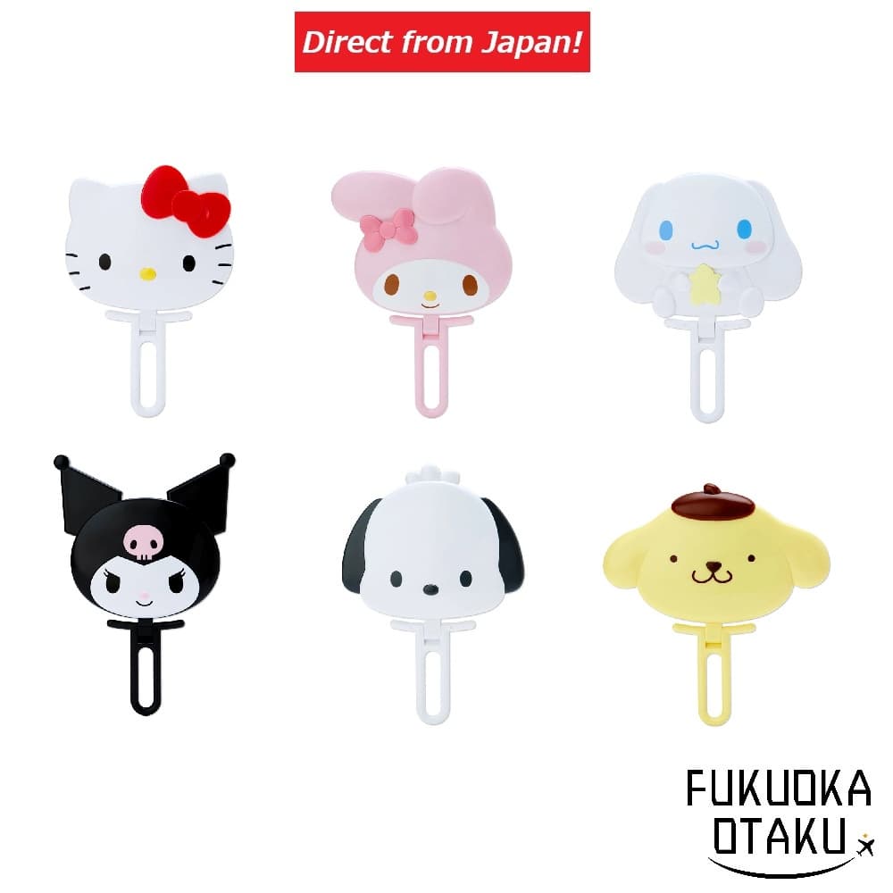 Espelho de Mão em Forma de Personagem Sanrio　Hello Kitty/My Melody/Cinnamoroll/Kuromi/Pochacco/Pompompurin【Direto do Japão】