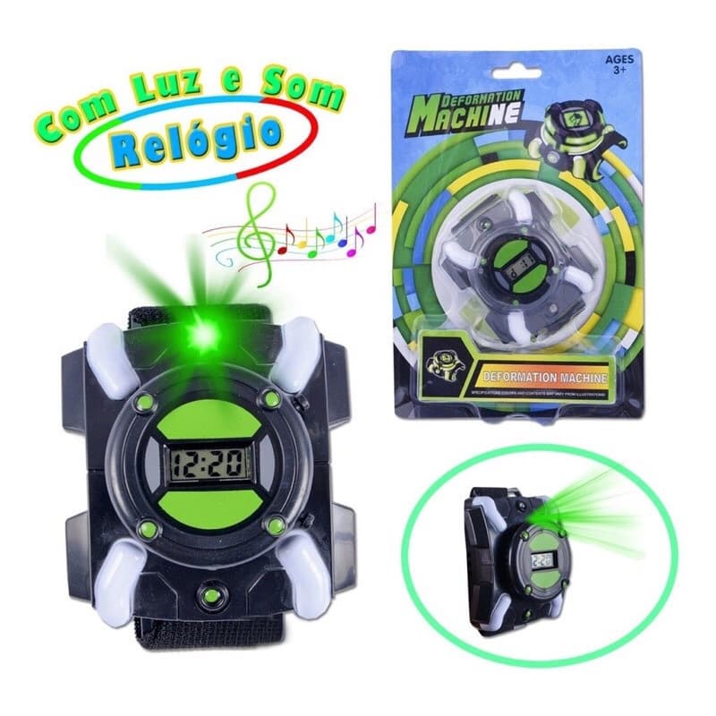 Relogio Infantil Ben 10 Omnitrix C/ Luz Hora Sons Aliens