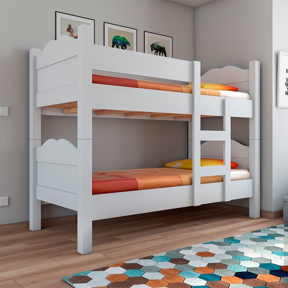Beliche Multifuncional Prático Moderno Versátil Vira 2 Camas Solteiro Madrid com Grades de Proteção