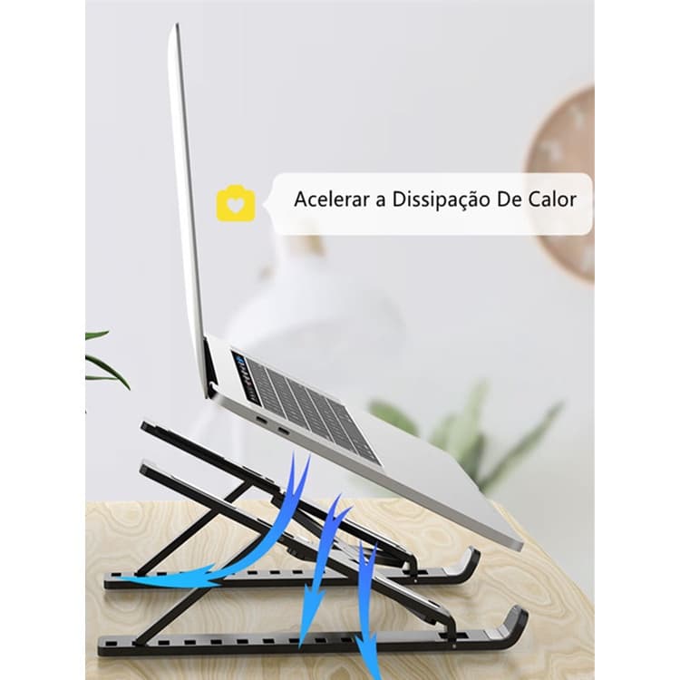 Suporte Apoio De Notebook Laptop Compacto Articulado Home Office / Suporte Notebook / Porta Notebook Preto