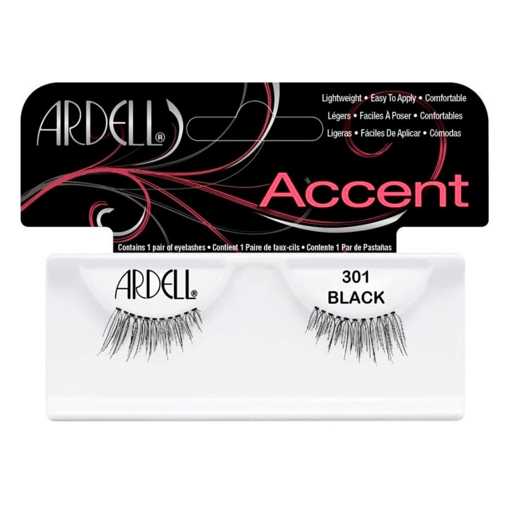 Cílios Postiços Ardell Accent 301 Black Pacote com 1 Par