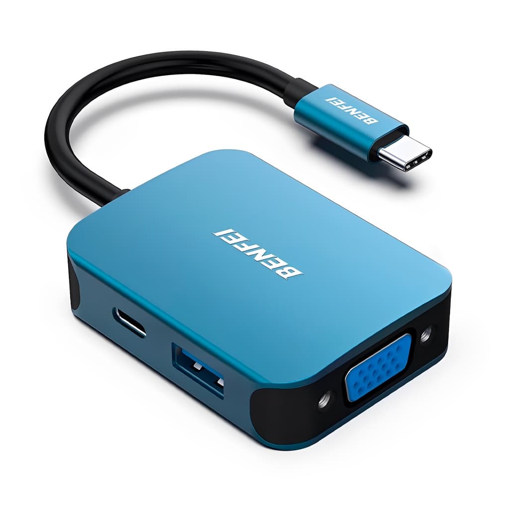 Hub Adaptador Multiportas Benfei 4 em 1 p/Usb C Azul