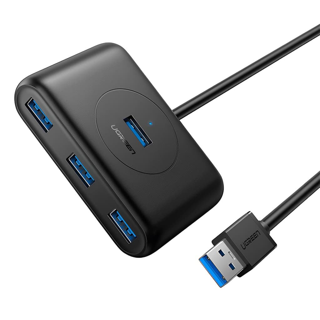 Hub Usb 3.0 Ugreen 4 em 1 Comp. do Cabo 50cm Preto