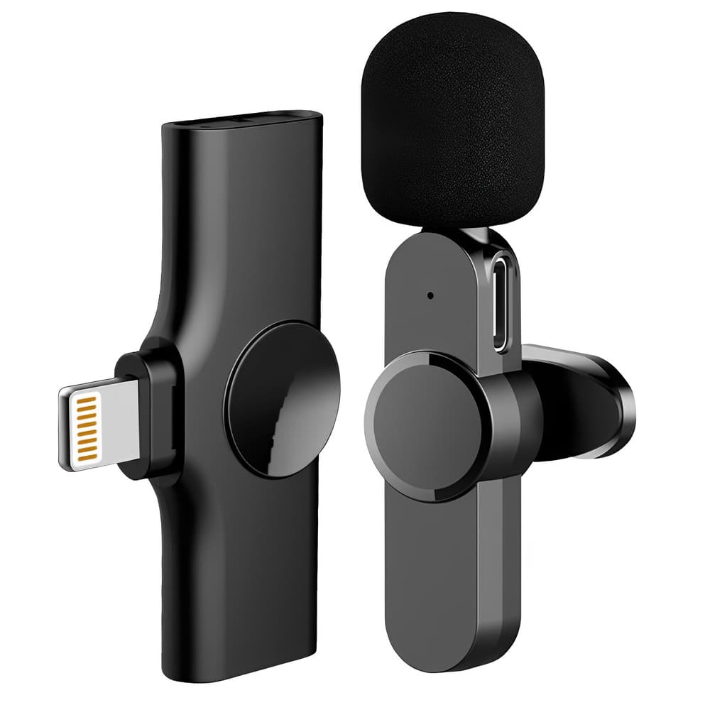 Microfone de Lapela Vimai EP033T p/Ios/Lightning Preto