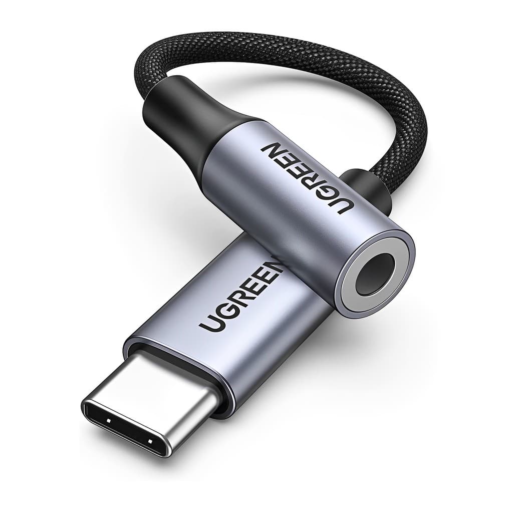 Cabo Áudio Ugreen Av161 Usb Tipo C para 3,5mm 10cm Cinza