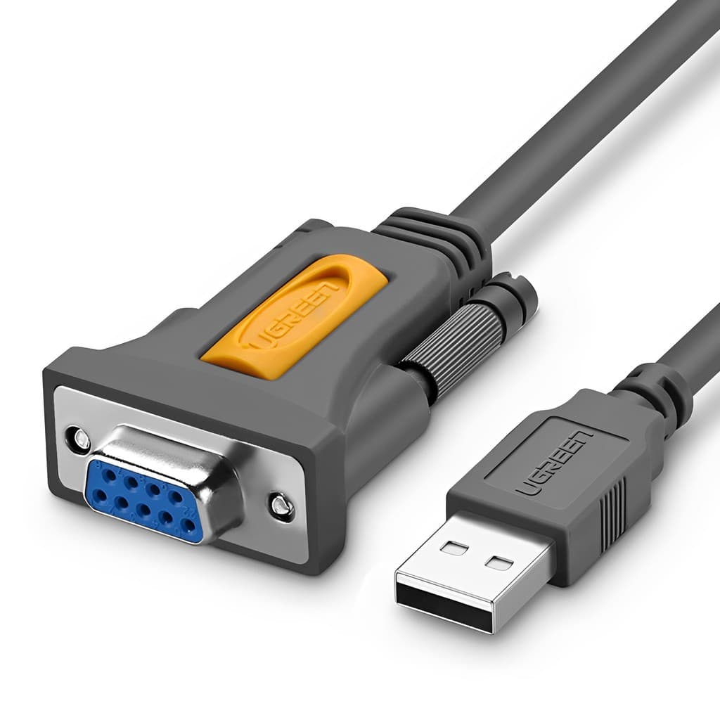 Cabo Adaptador Usb A Ugreen p/Db9 Rs232 Fêmea 1.5M Preto