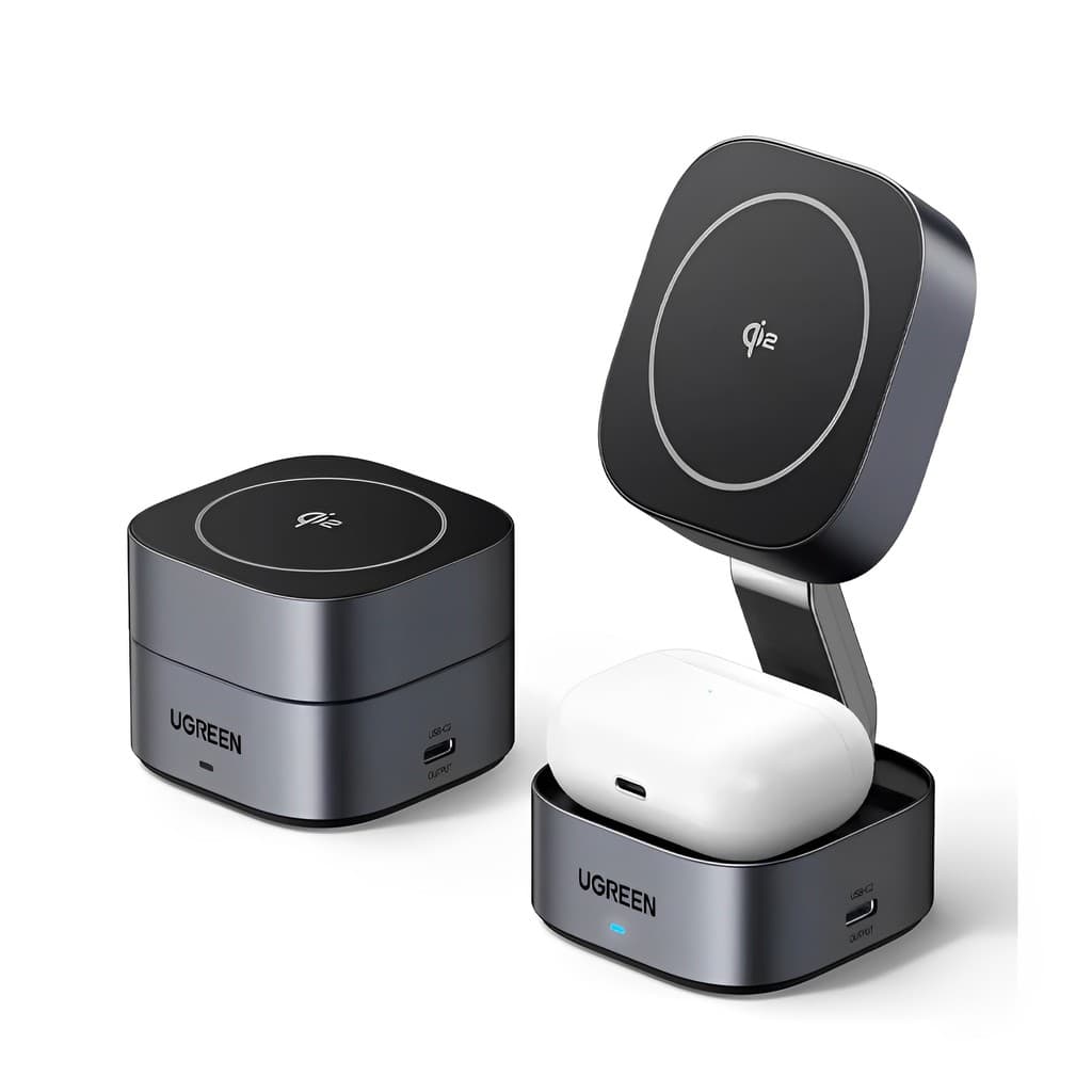 Carregador Magnético Sem Fio 2 em 1 Ugreen 15W Preto