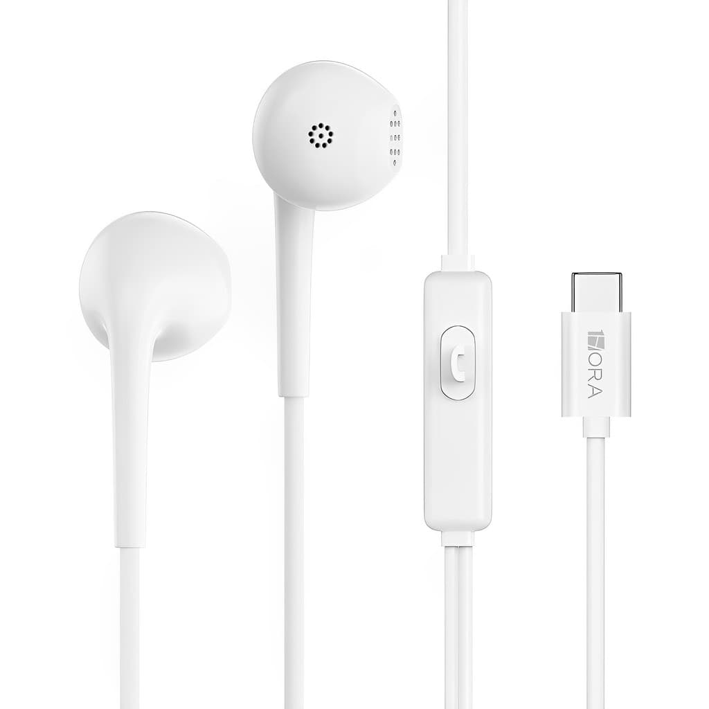 Fone Ouvido Com Fio 1Hora Usb C Intra-auricular Branco