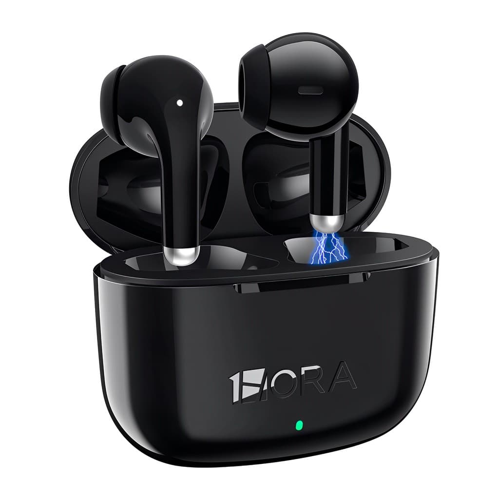 Fone de Ouvido Sem Fio 1HoraAut203 Bluetooth 5.1 Preto