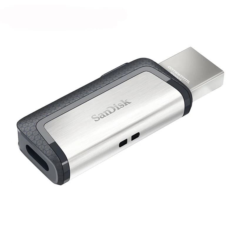 Pen Drive Sandisk 128gb Usb A/C Preto/Cinza